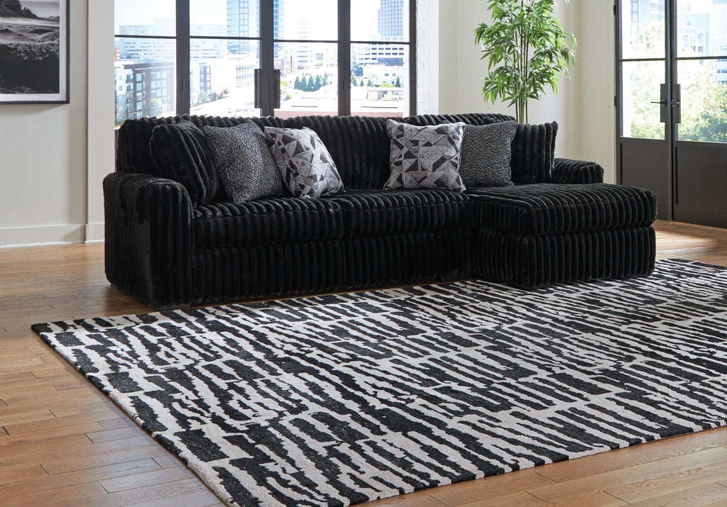 Midnight-Madness Black Sectional Set