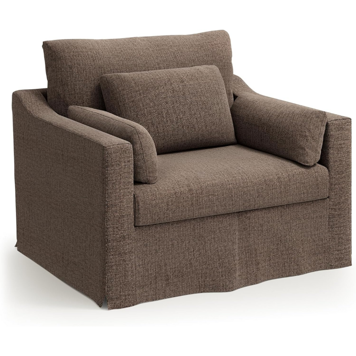 33 Inch Wide Coastal Armchair with Washable Slipcover