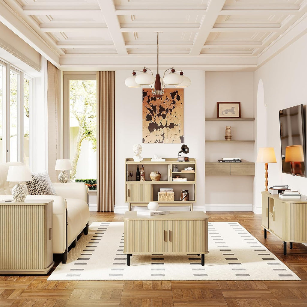 43-Inch Sideboard Buffet with Built-In Power Station
