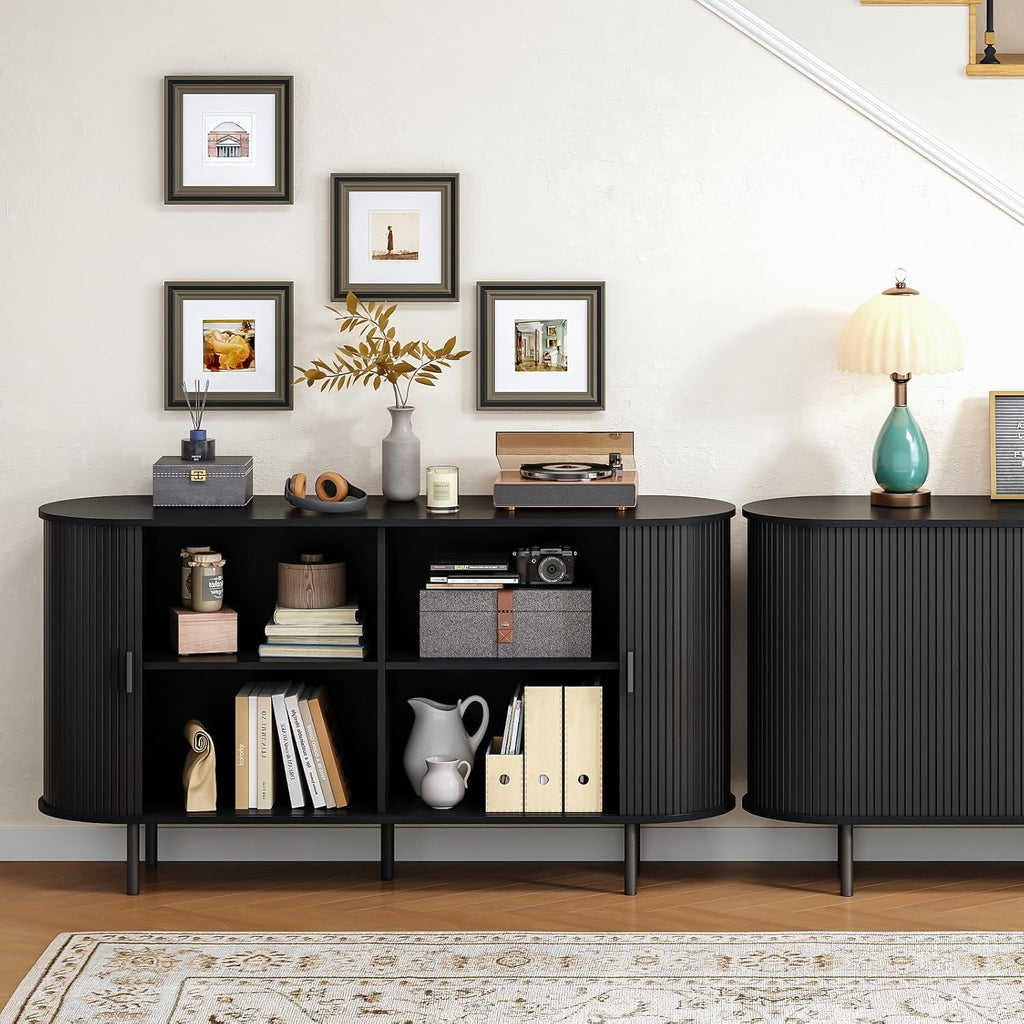 55 Inch Sideboard Buffet with Tambour Door