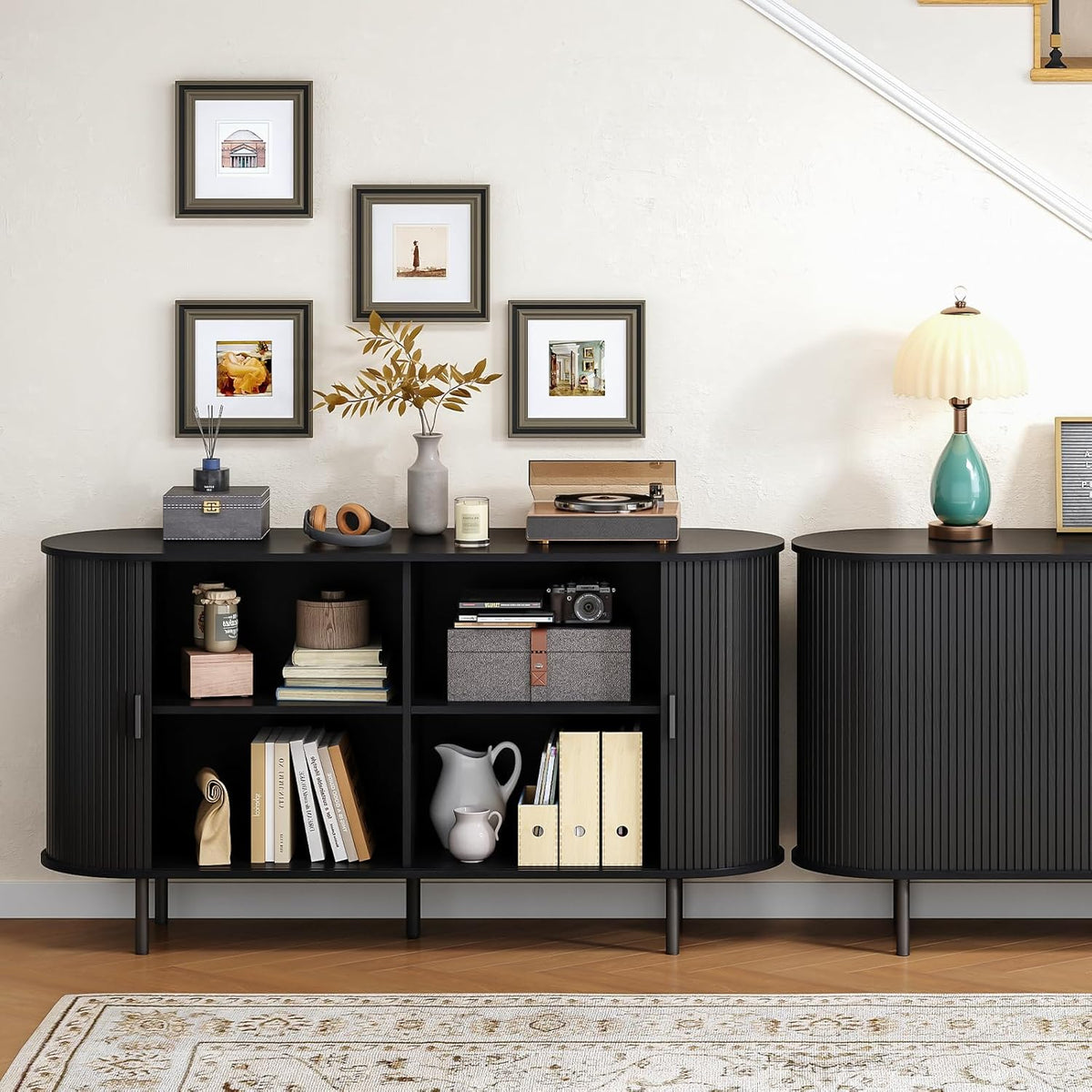 55 Inch Sideboard Buffet with Tambour Door