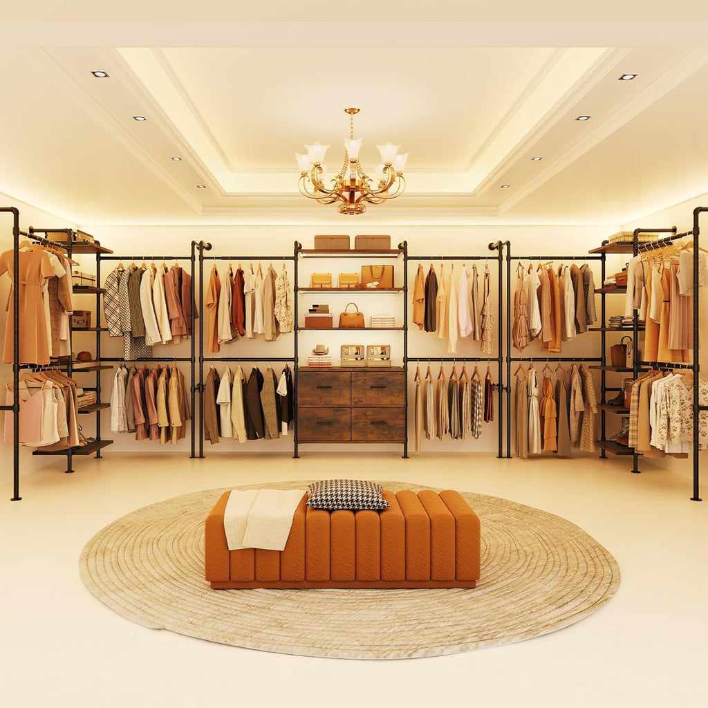 Closet System with LED Light and 4 Drawers