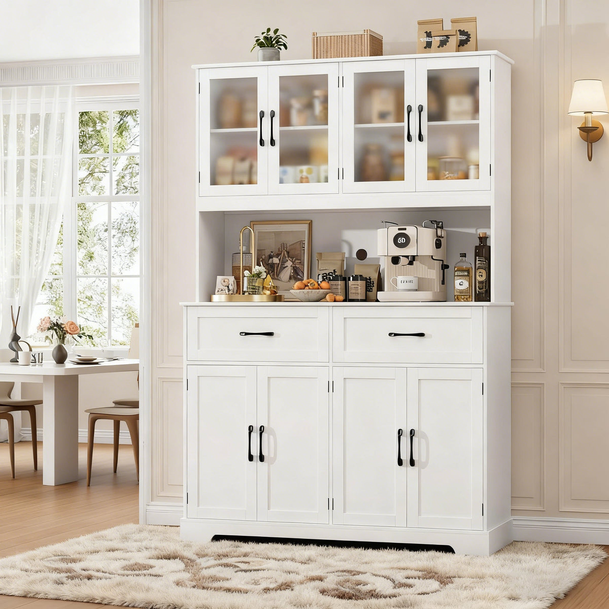 71 in Tall Kitchen Pantry Cabinet with Countertop
