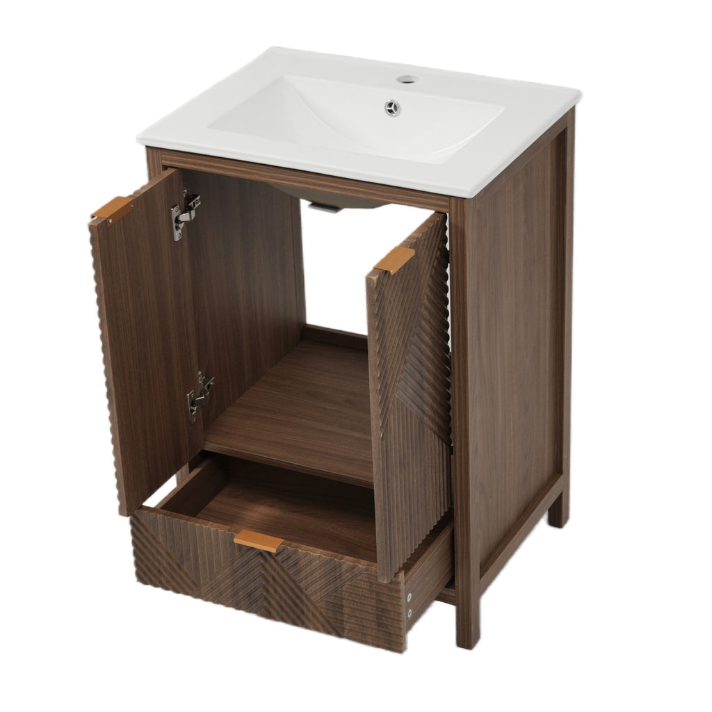 24 Inch Bathroom Vanity with Sink and Soft-Close Door