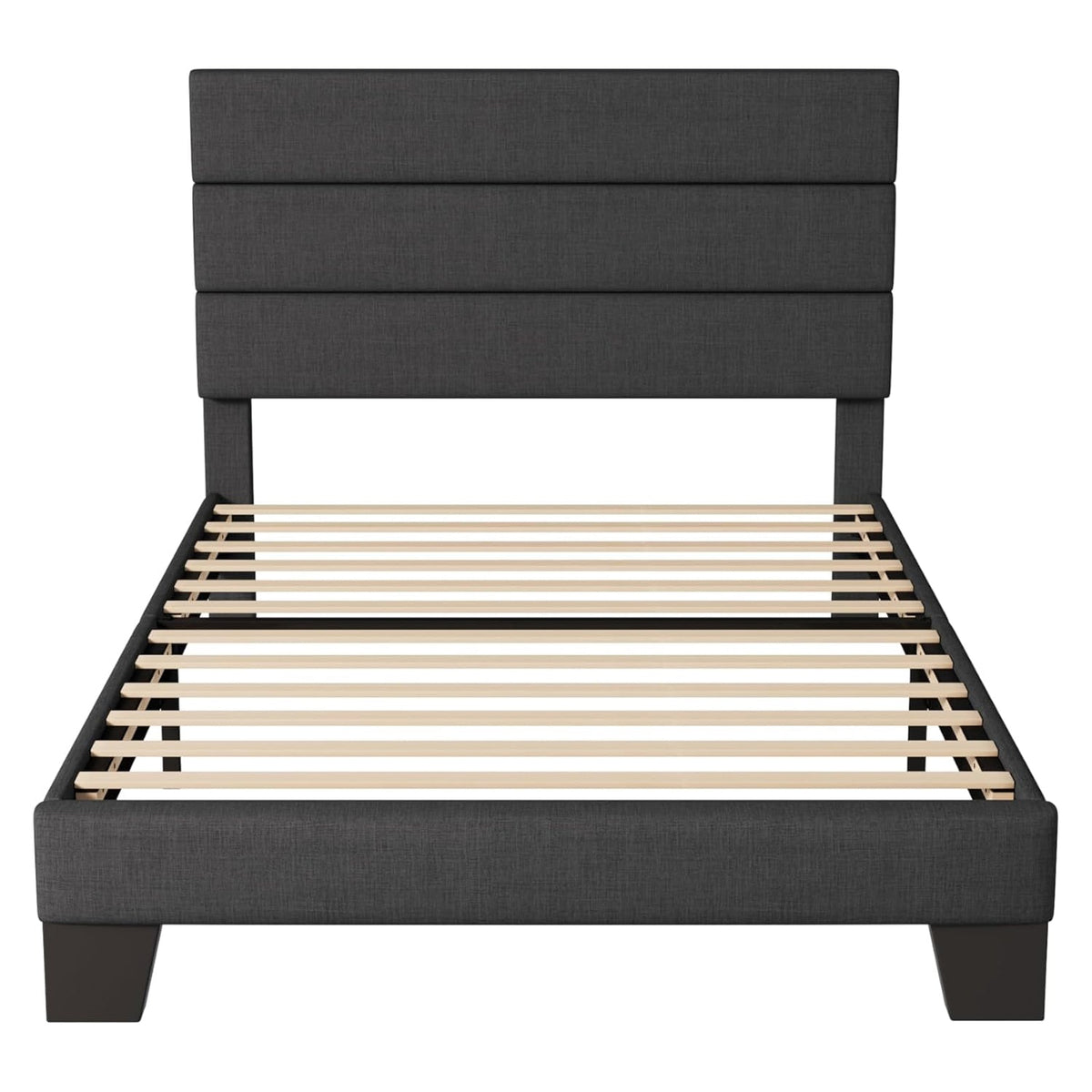 Twin Upholstered Platform Bed with Fabric Headboard