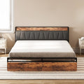 Platform Bed with Storage Headboard and Charging Station