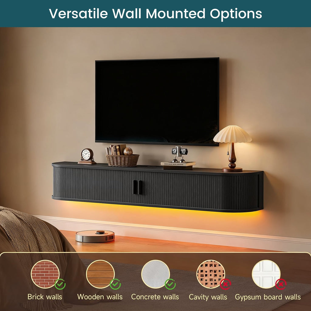 71 in Floating TV Stand with LED Lights