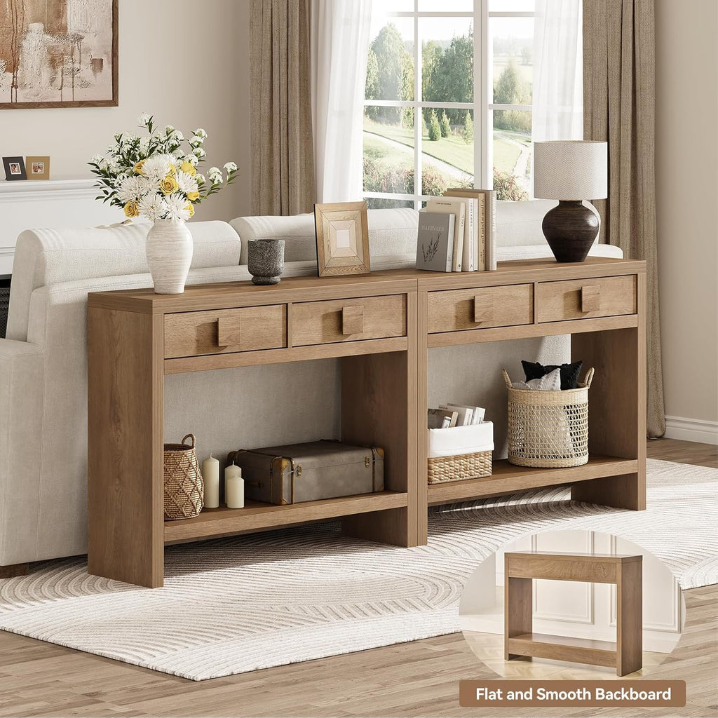 40 Inch Narrow Console Table with Drawers