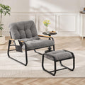 Oversized Accent Chair with Ottoman and Side Pocket