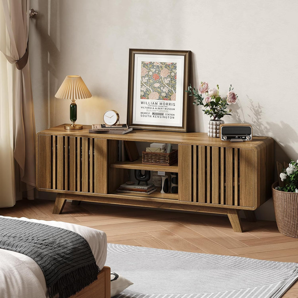 63 or 70 Inch TV Stand with Sliding Grille Doors