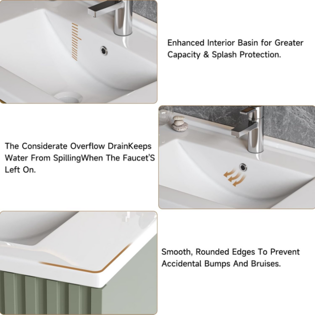 30 Inch Wall-Mounted Floating Bathroom Vanity
