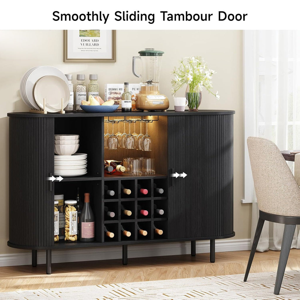 55 Inch LED Wine Bar Cabinet and Coffee Station