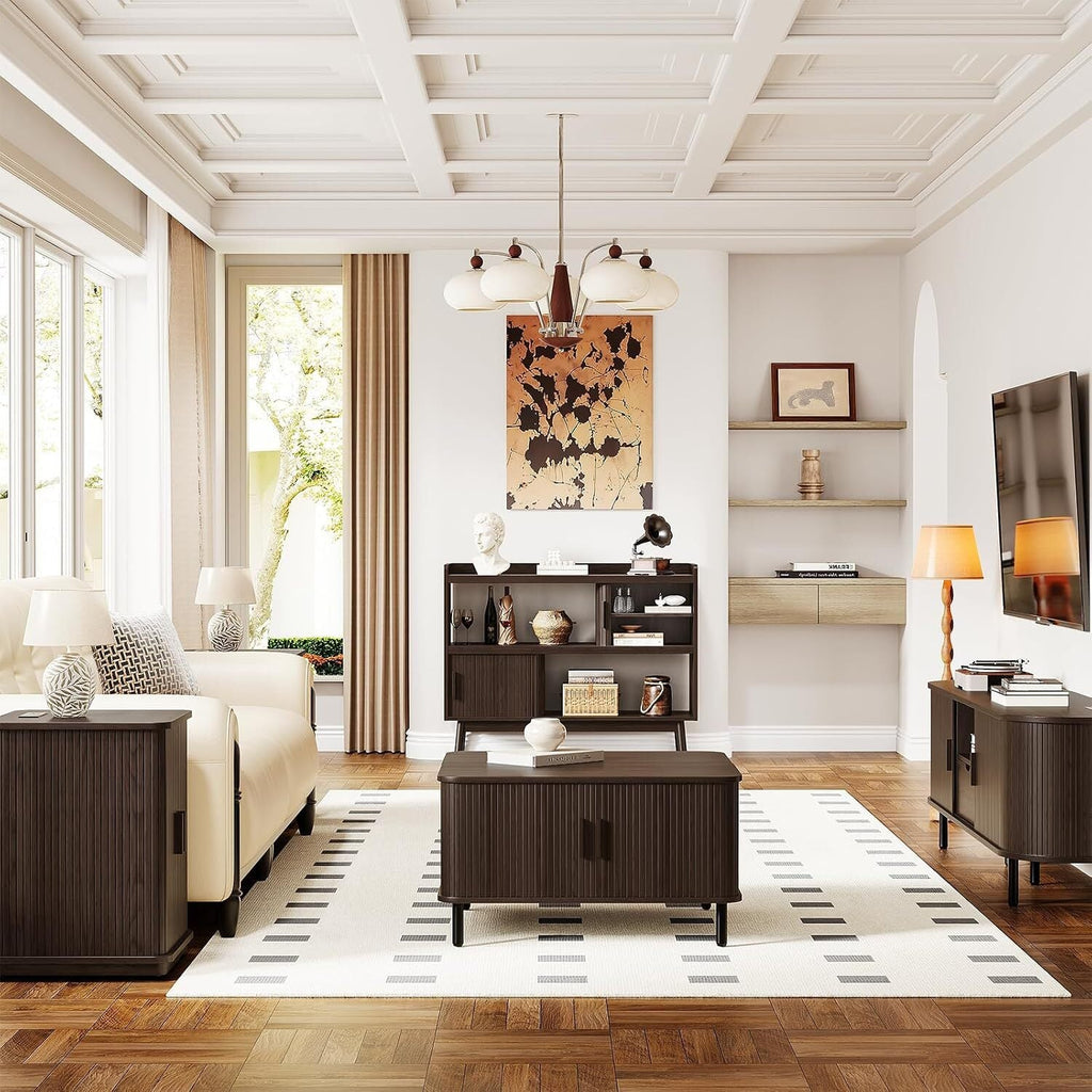 43-Inch Sideboard Buffet with Built-In Power Station