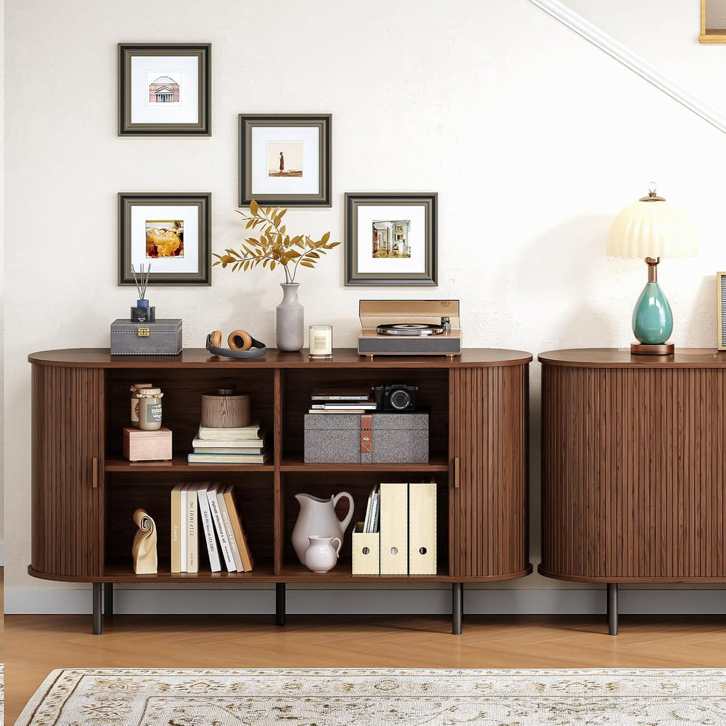55 Inch Sideboard Buffet with Tambour Door