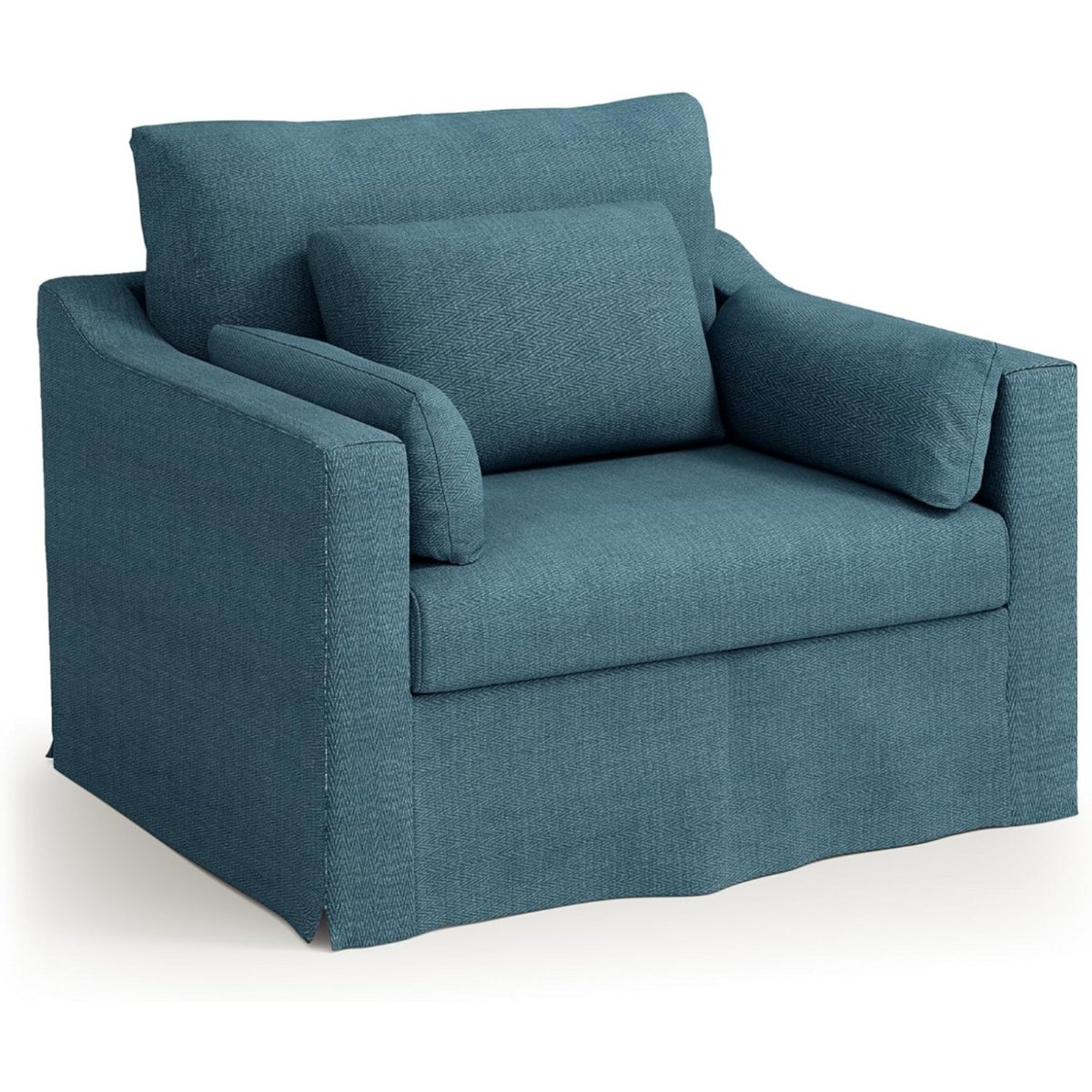 33 Inch Wide Coastal Armchair with Washable Slipcover