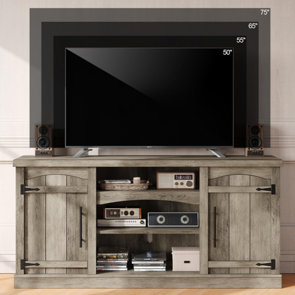 66 Inch Farmhouse TV Stand for 75 Inch TVs