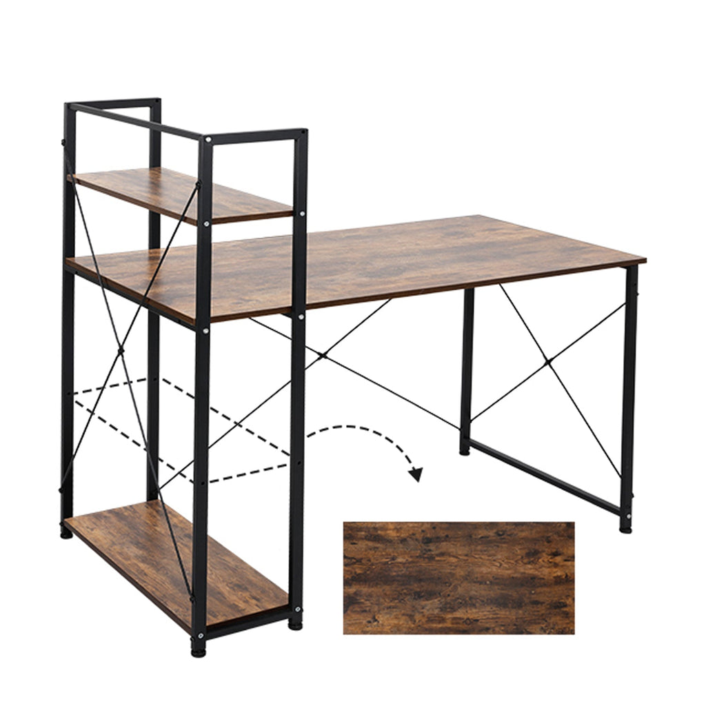 47 Inch Computer Desk with Reversible Bookshelf