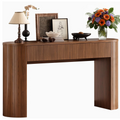55-Inch Fluted Oval Console Table with 2 Drawers