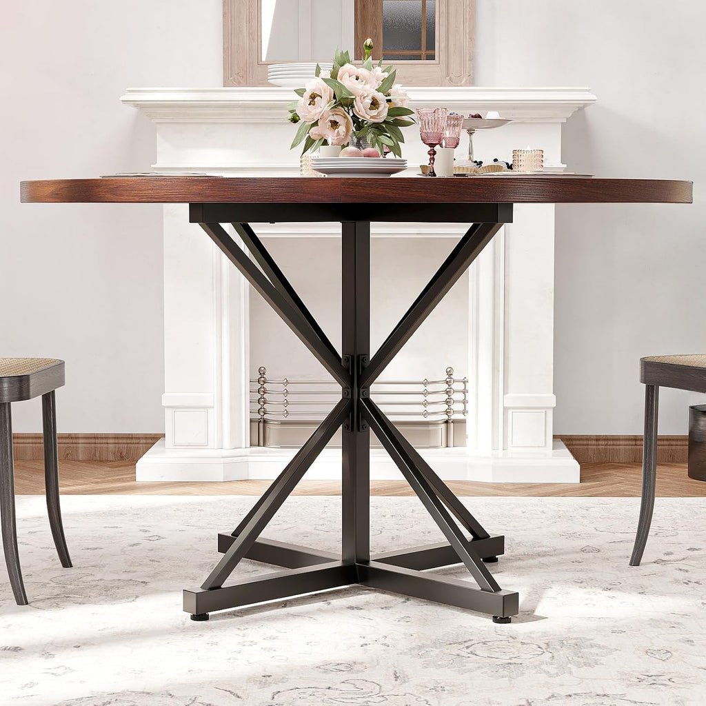 47 Inch Round Dining Table with Pedestal Base