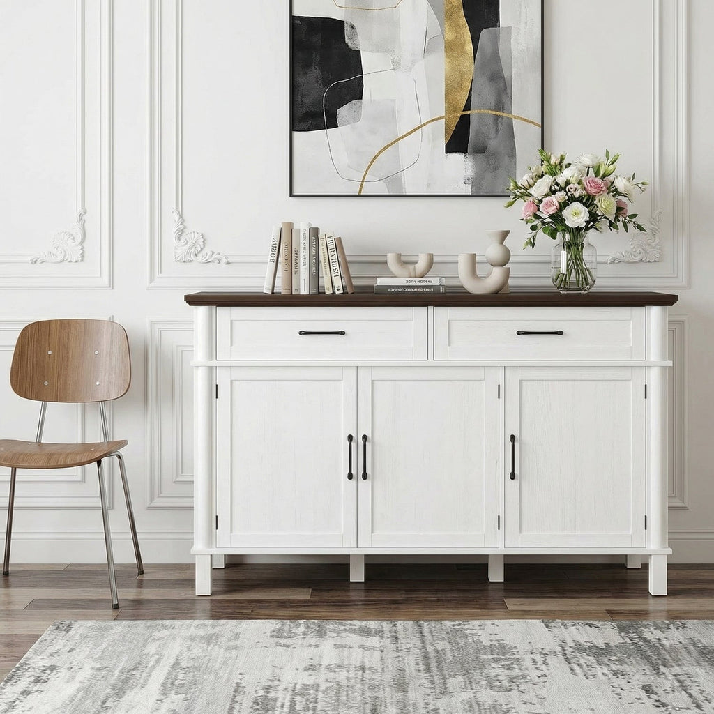 Wood Buffet Sideboard with 2 Drawers and 3 Doors