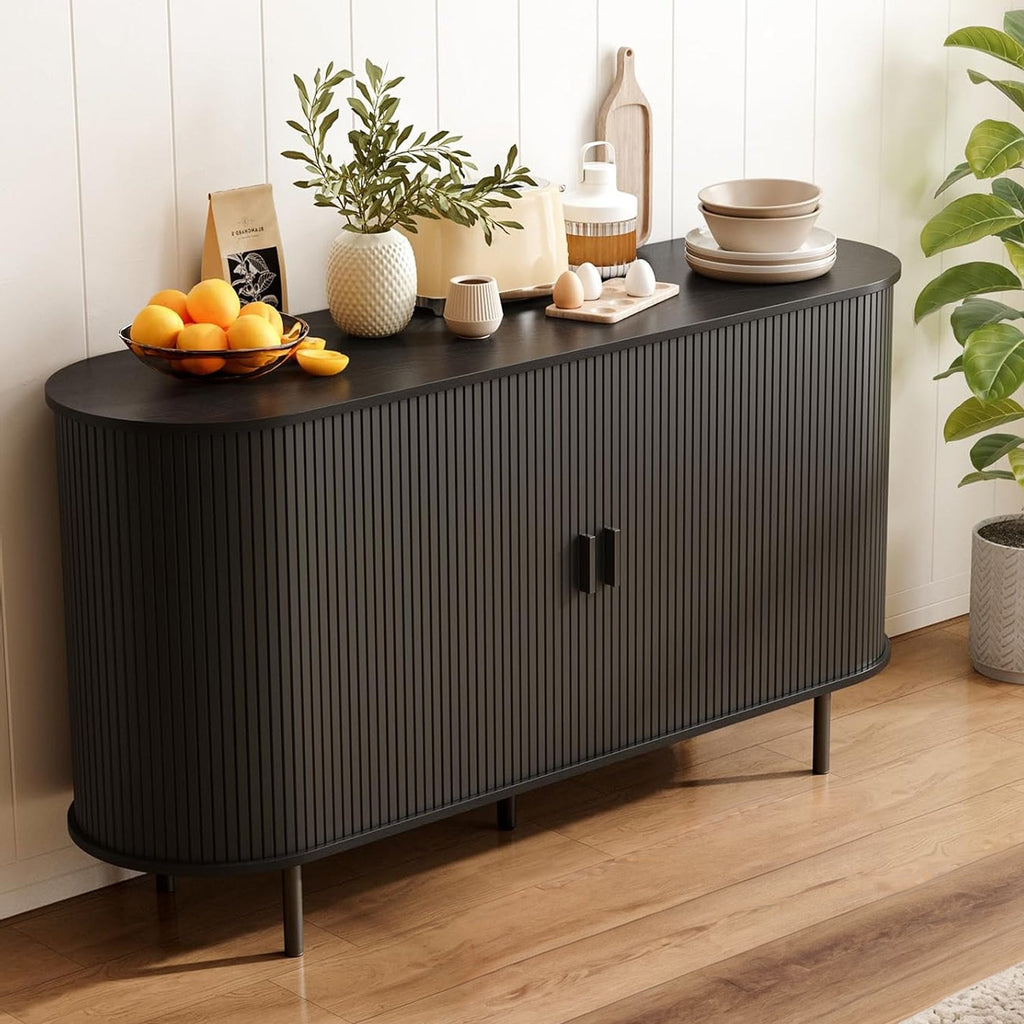 55 Inch Sideboard Buffet with Tambour Door