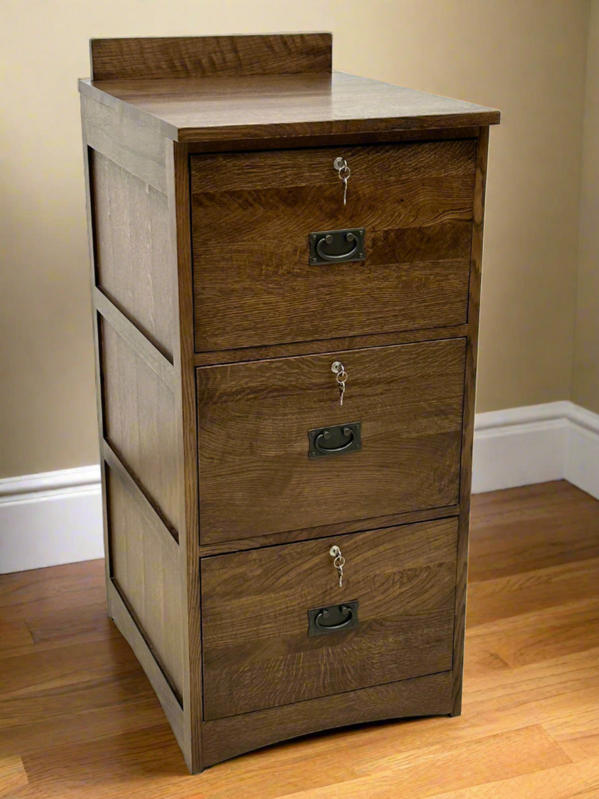 Mission Solid Oak 3-Drawer File Cabinet