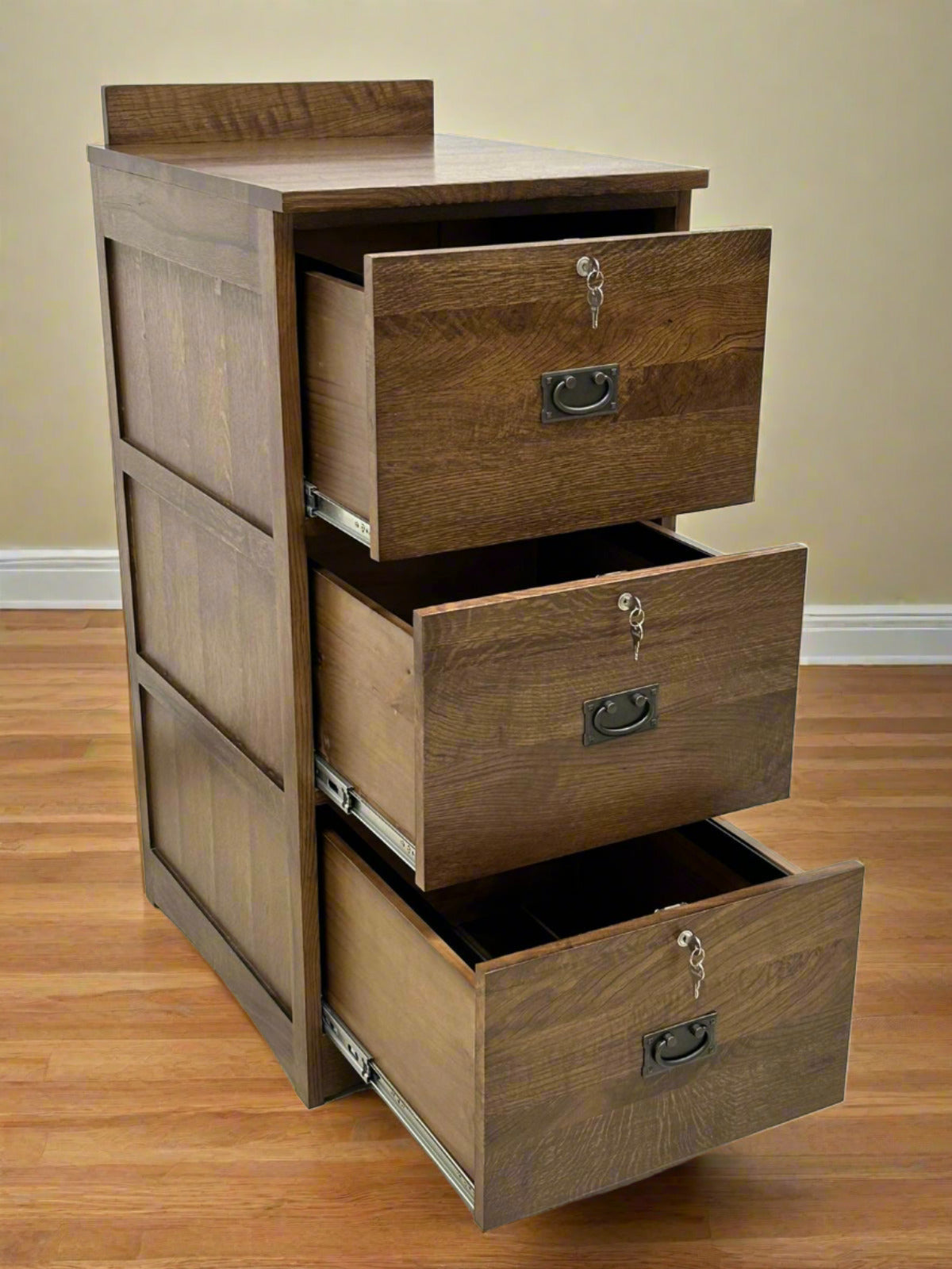 Mission Solid Oak 3-Drawer File Cabinet