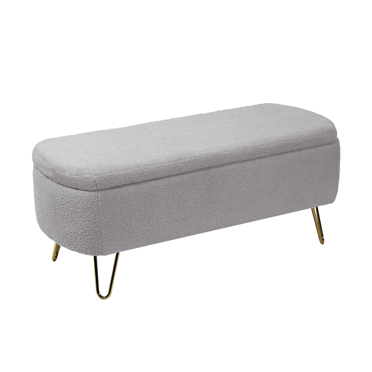 Faux Fur Storage Ottoman Bench for End of Bed