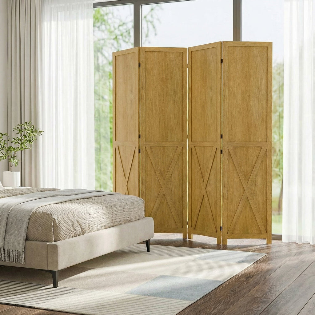 5.5 ft Solid Wood Folding Room Divider