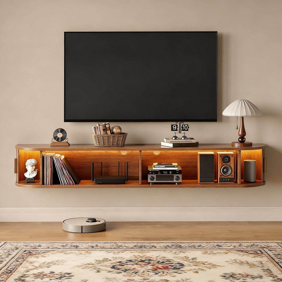 63 in Floating TV Stand with LED Lights