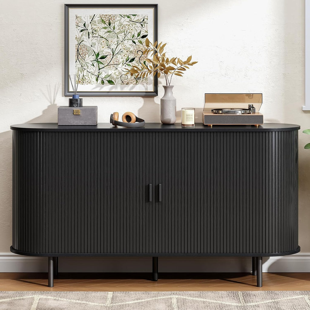 55 Inch Sideboard Buffet with Tambour Door
