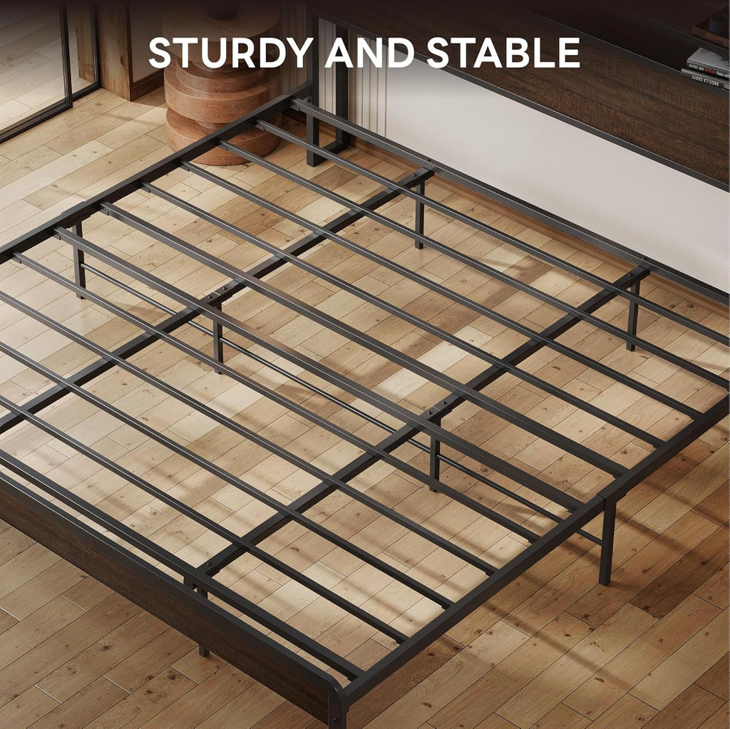 California King Bed Frame with Headboard, No Box Spring
