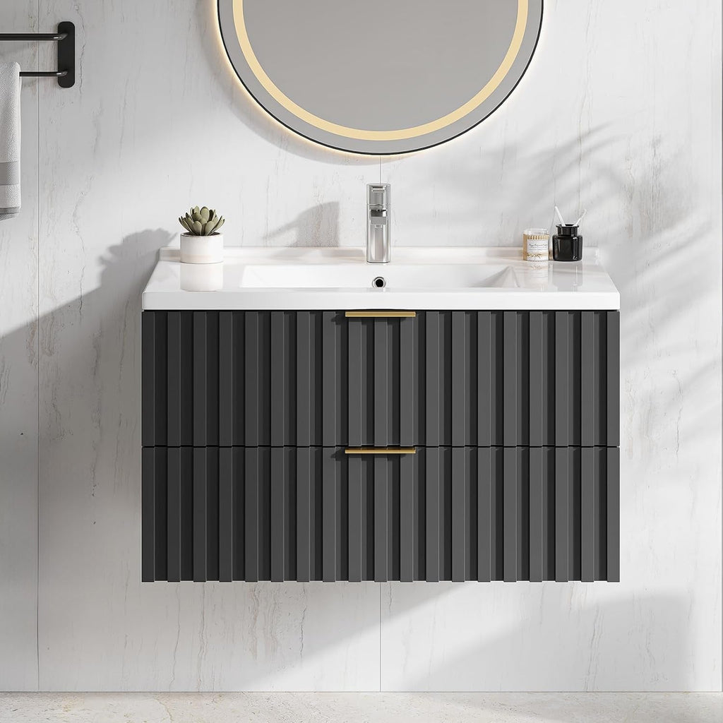 36 Inch Wall-Mounted Floating Bathroom Vanity