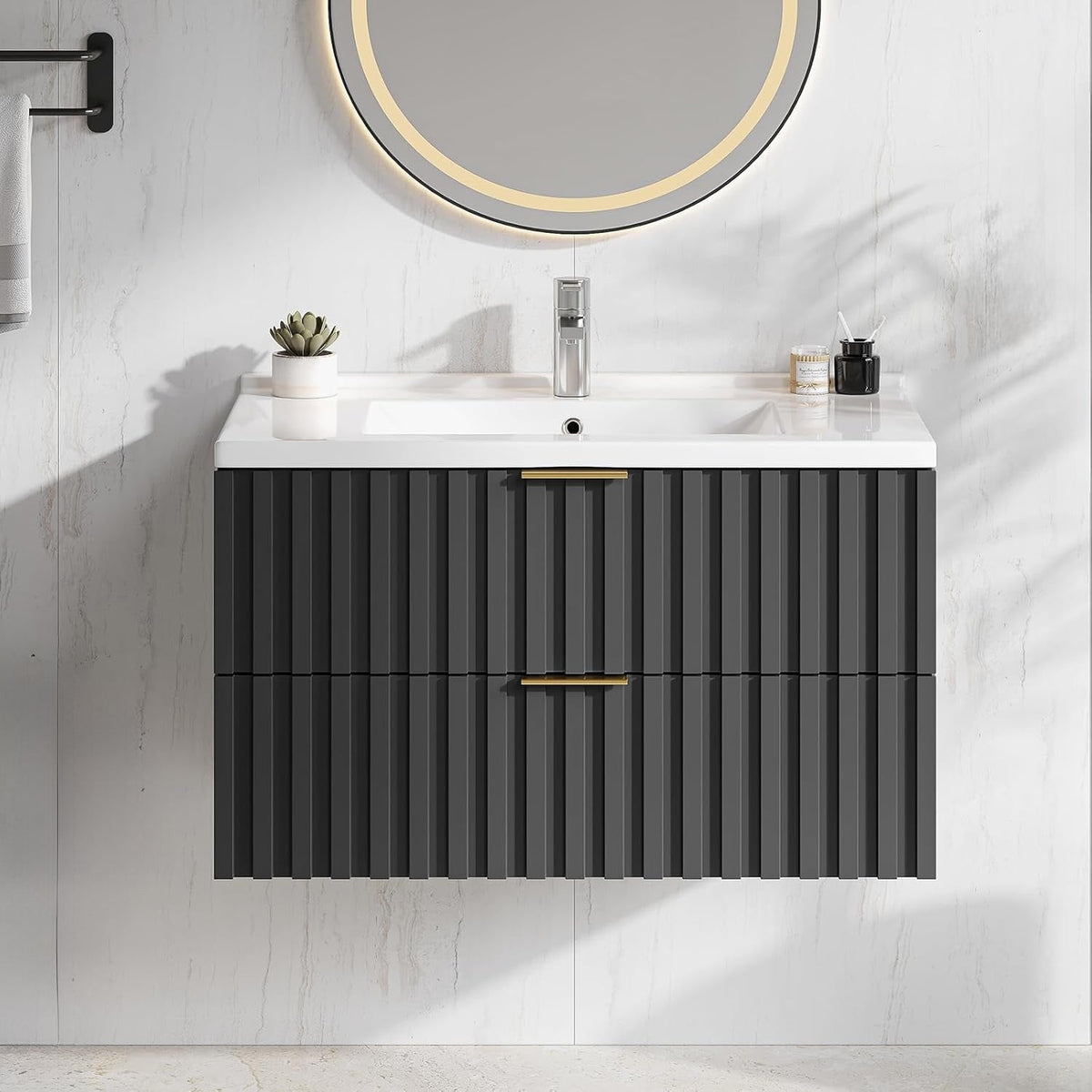 36 Inch Wall-Mounted Floating Bathroom Vanity