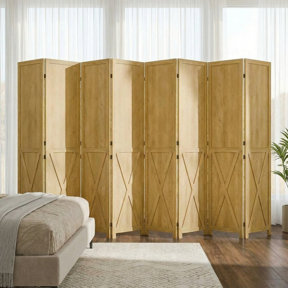 5.5 ft Solid Wood Folding Room Divider