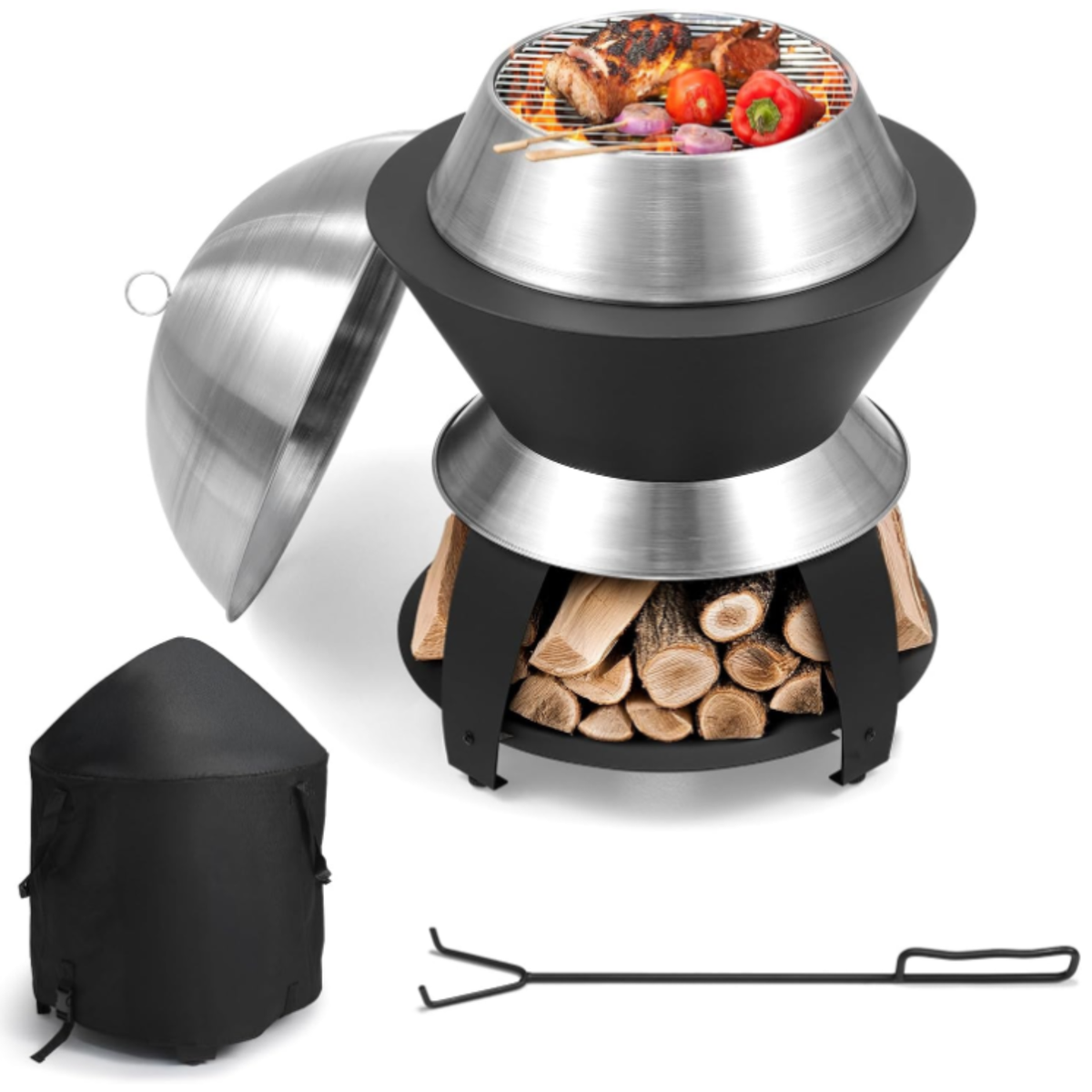 Stainless Steel Smokeless Wood Burning Fire Pit