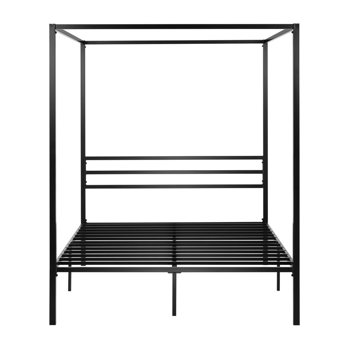Canopy Bed Frame with Heavy-Duty Metal Slats