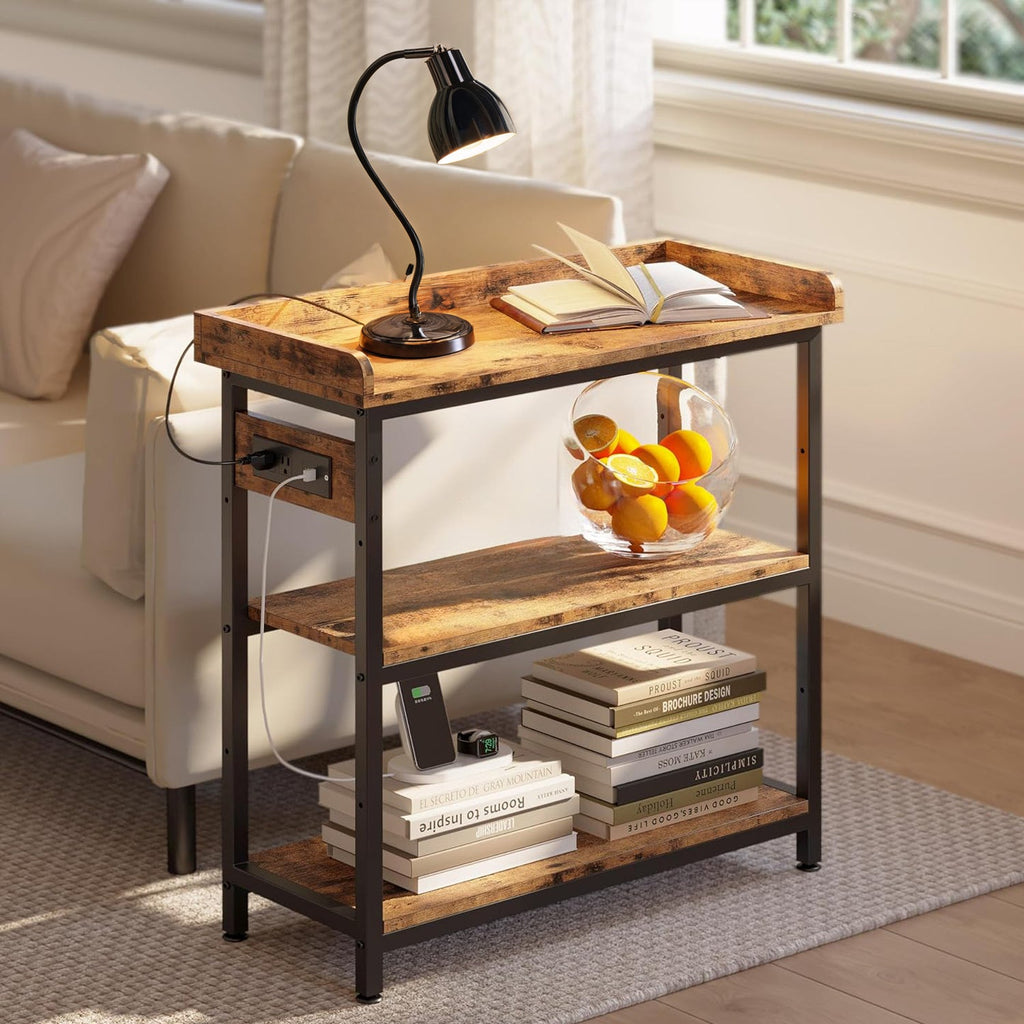 32" Console Table with Outlet, Height Adjustable