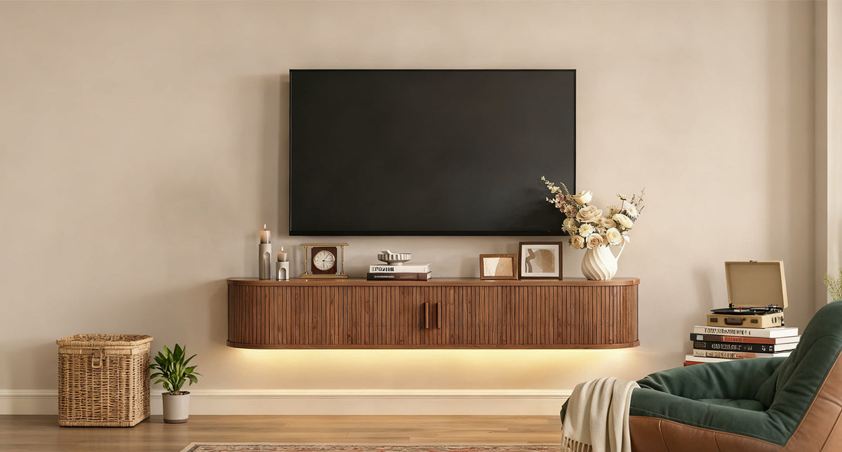 71 in Floating TV Stand with LED Lights