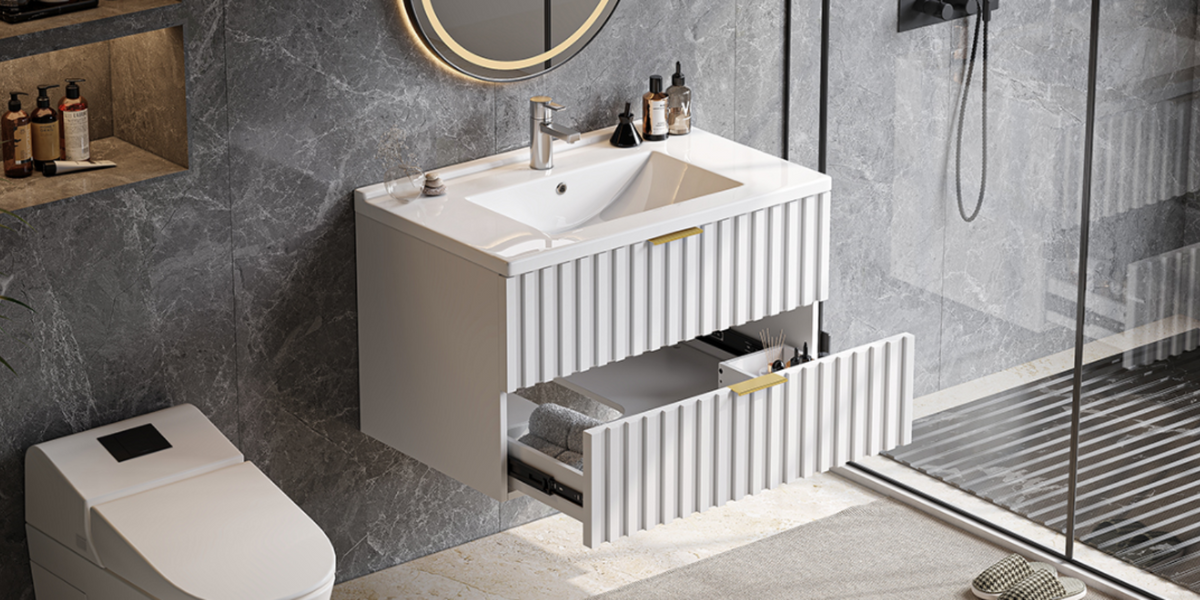 30 Inch Wall-Mounted Floating Bathroom Vanity