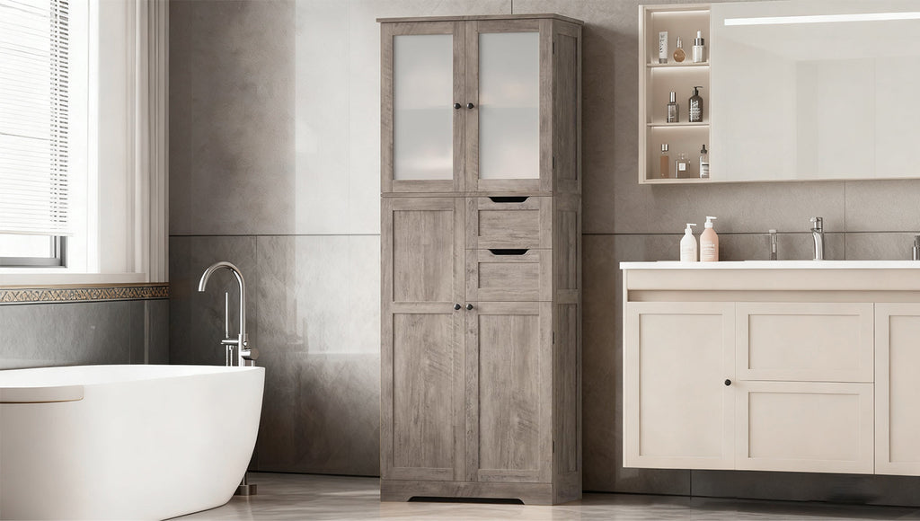 67 in Tall Bathroom Storage Cabinet with Drawers