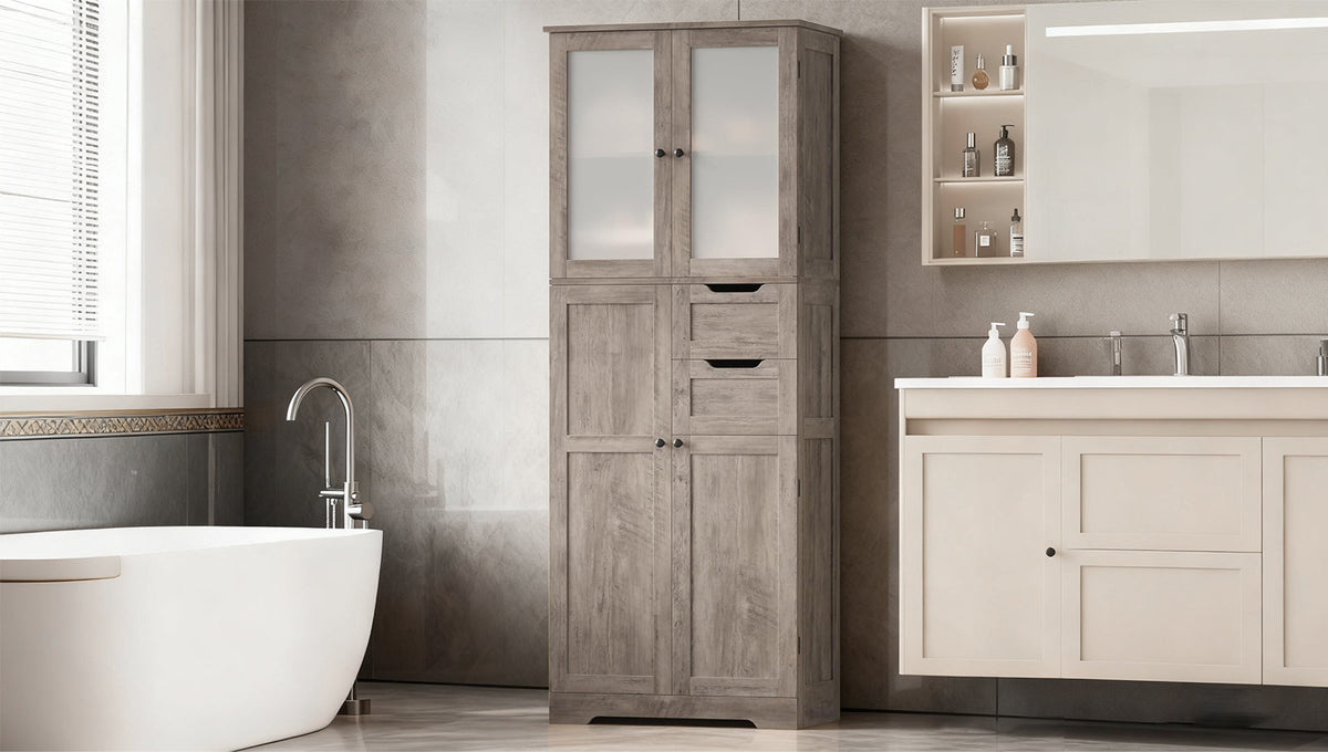 67 in Tall Bathroom Storage Cabinet with Drawers