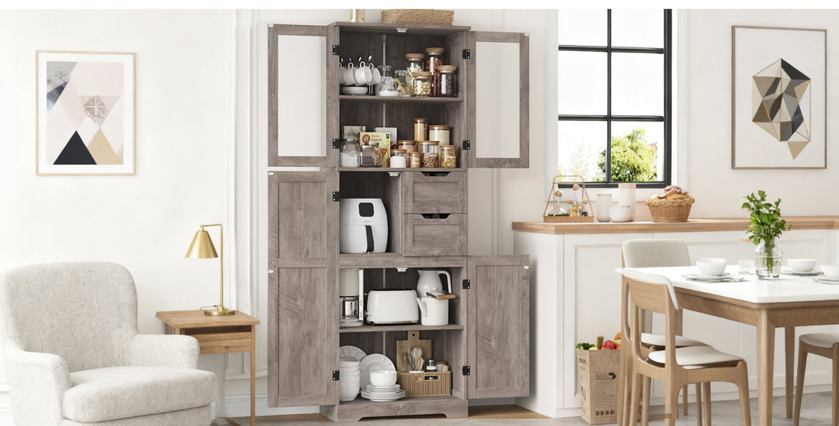67 in Tall Bathroom Storage Cabinet with Drawers