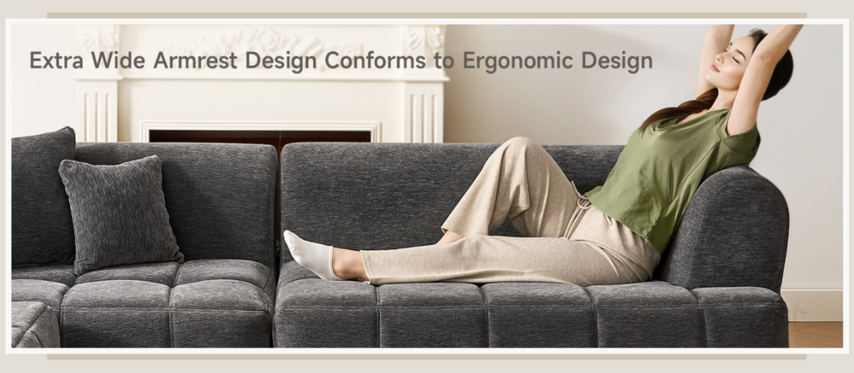 Modular Cloud Sectional Sofa with Chenille and Chaise