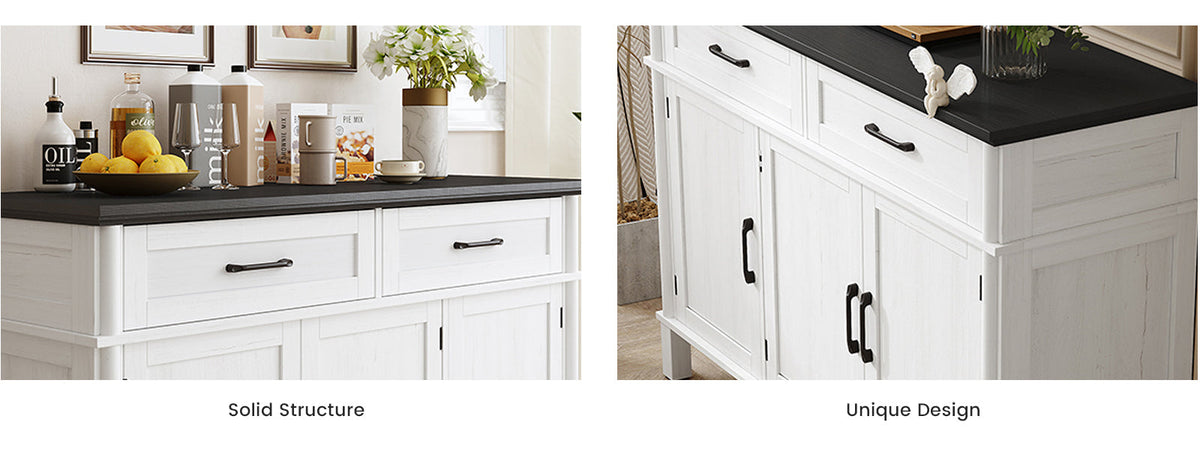 Wood Buffet Sideboard with 2 Drawers and 3 Doors