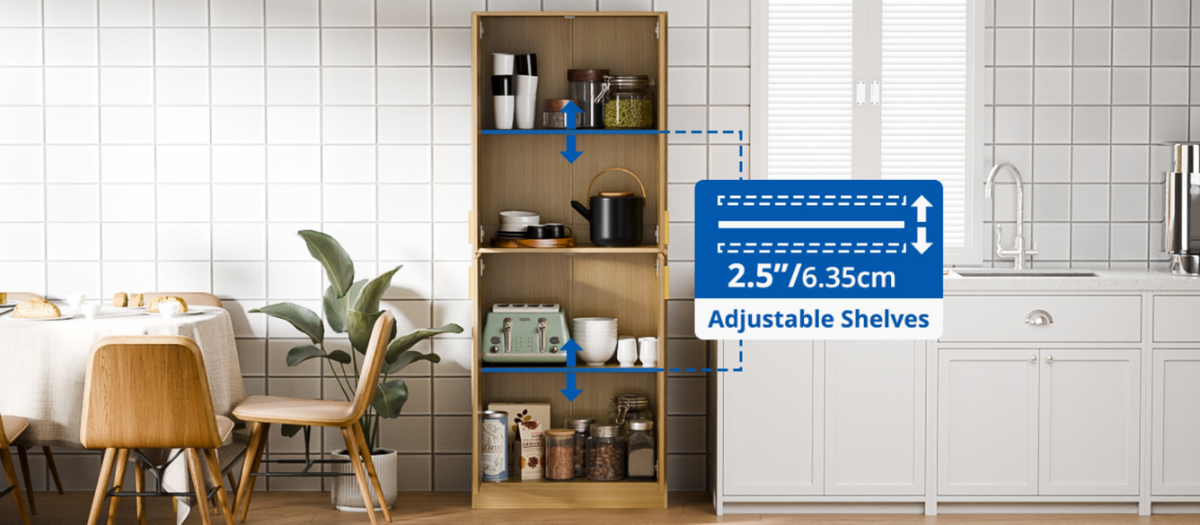 71 Inch Tall Kitchen Pantry Cabinet with Shelves