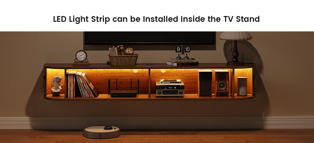 71 in Floating TV Stand with LED Lights