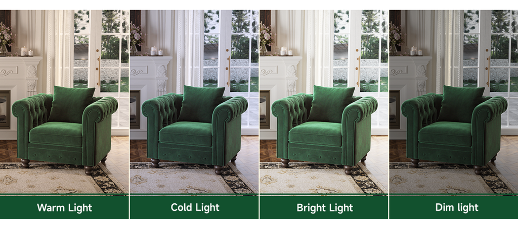 Velvet Chesterfield Tufted Accent Armchair