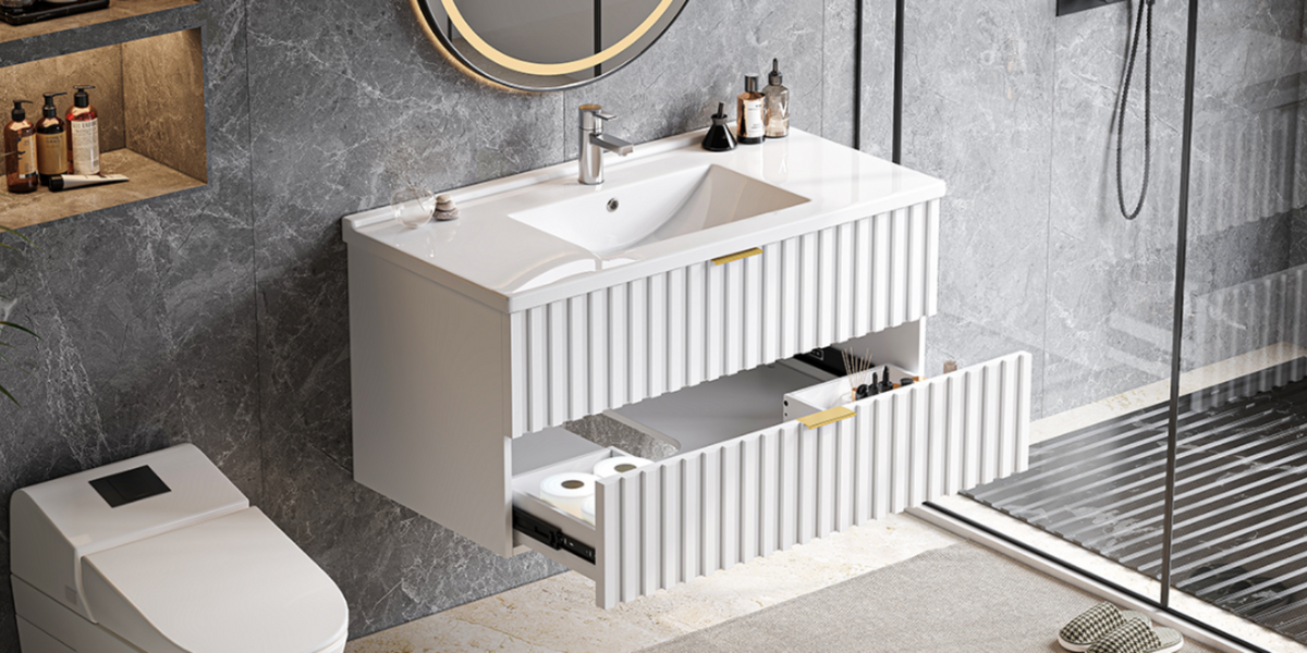 36 Inch Wall-Mounted Floating Bathroom Vanity