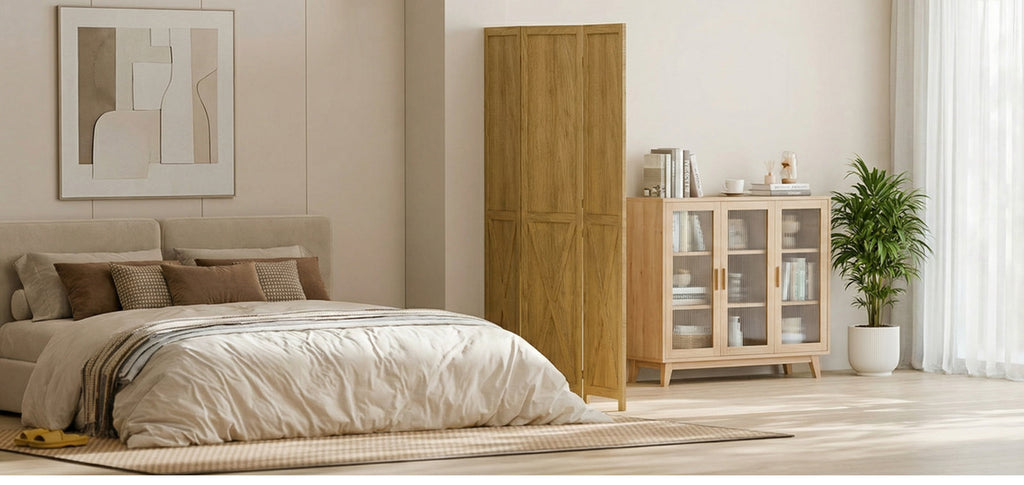 5.5 ft Solid Wood Folding Room Divider
